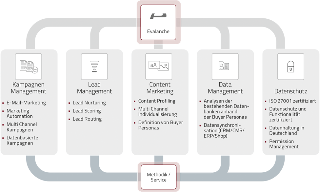 Visualisation of the lead management process in Evalanche